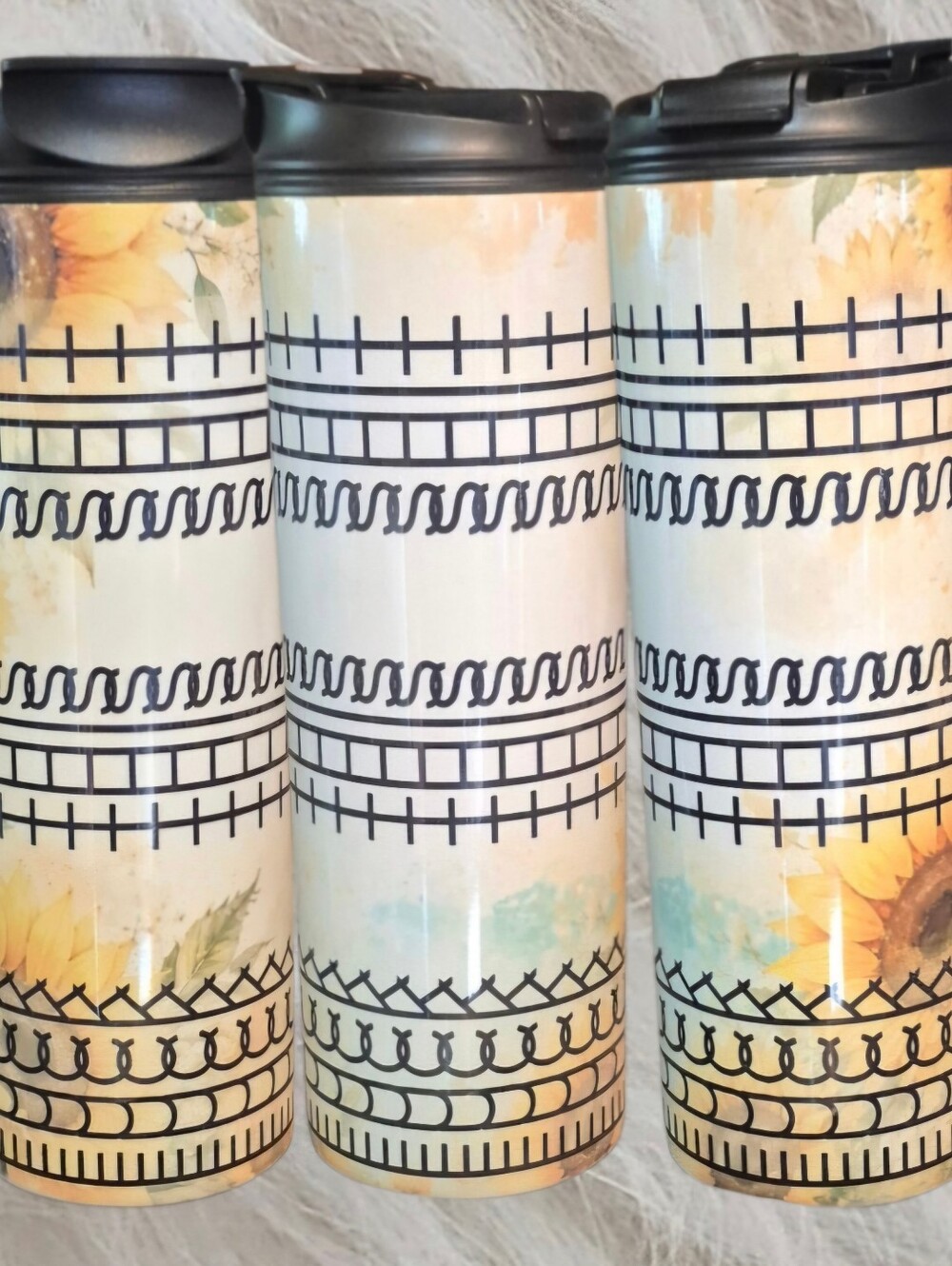 Sunflower Pattern Bad Word Waterbottle 20oz